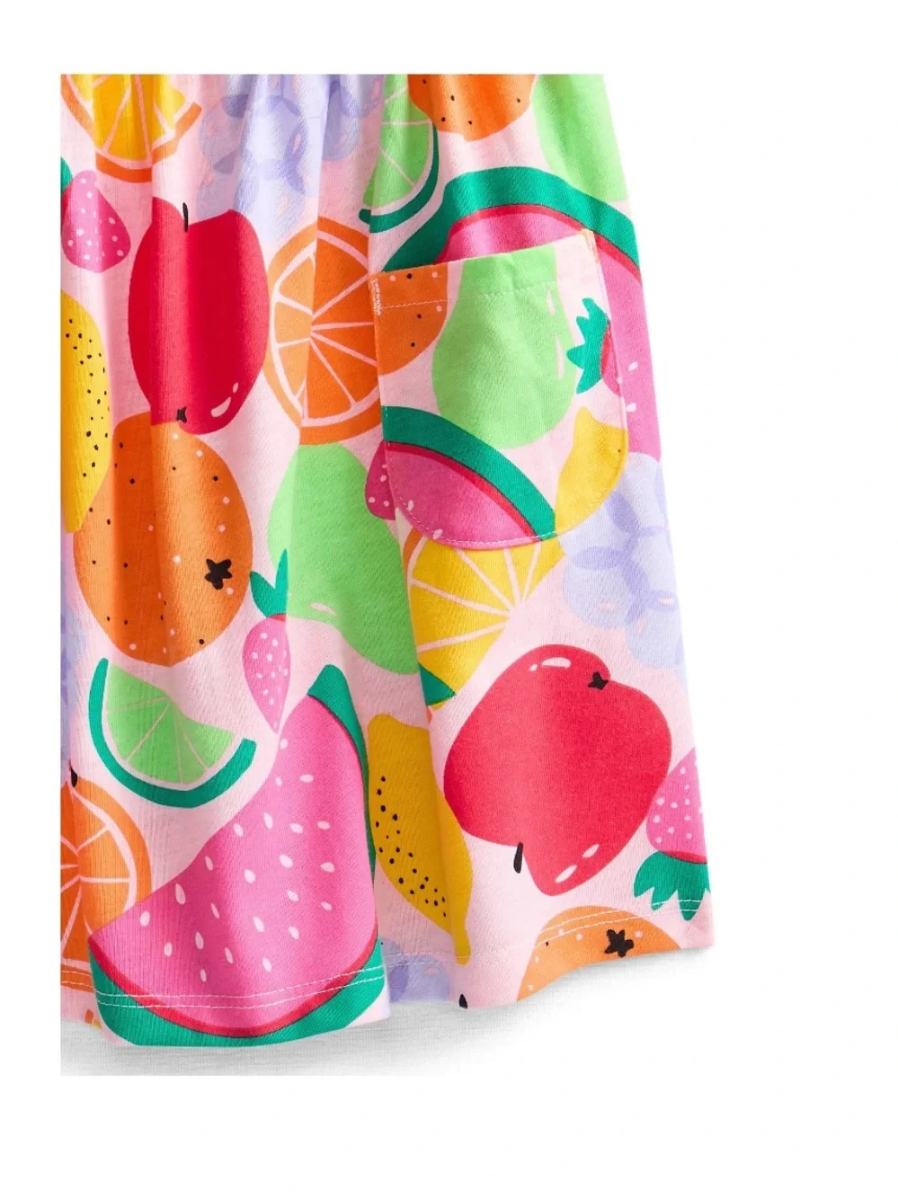 Girls' Fruit Print Pink Sleeveless Casual Dress